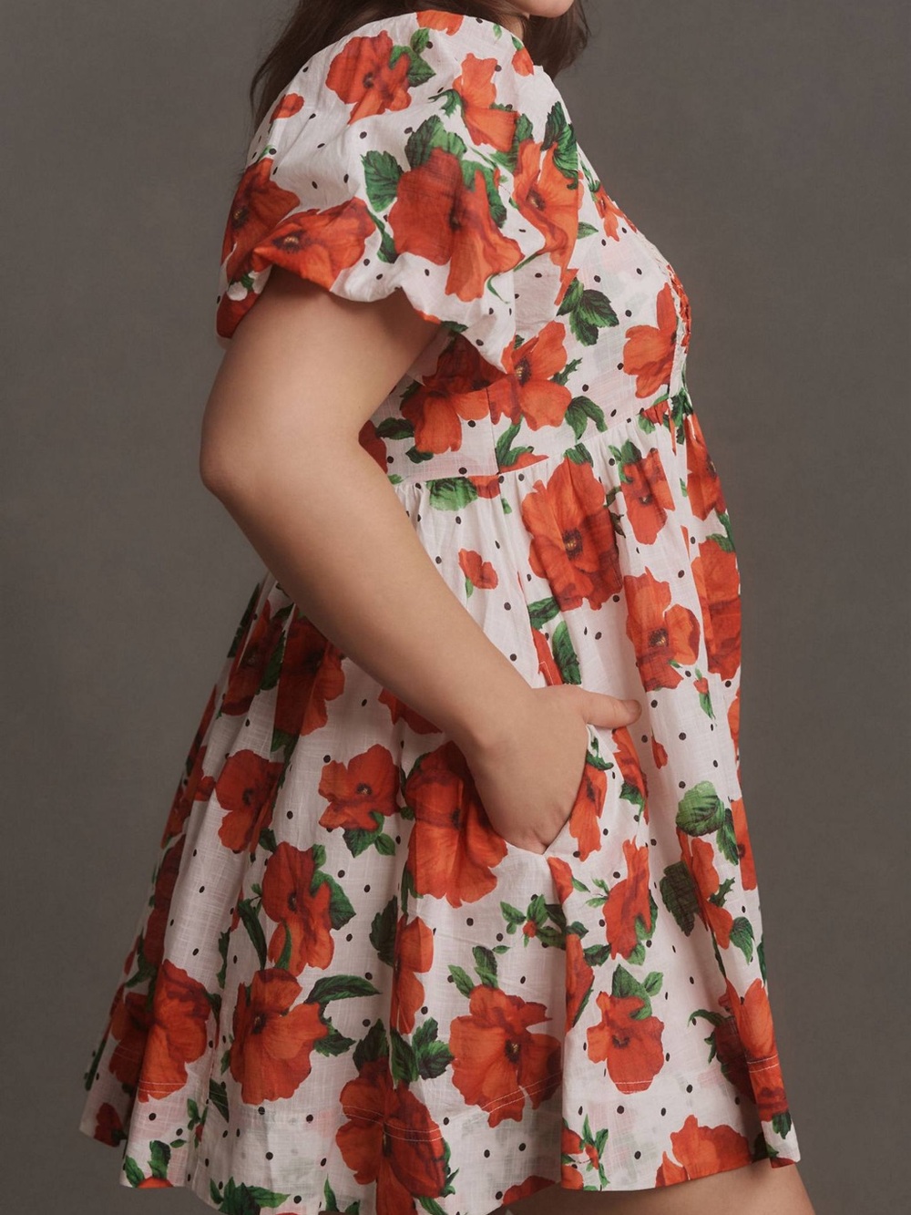 Maeve Anthropologie Square-Neck Smocked Floral Babydoll Dress - Picture 4 of 10